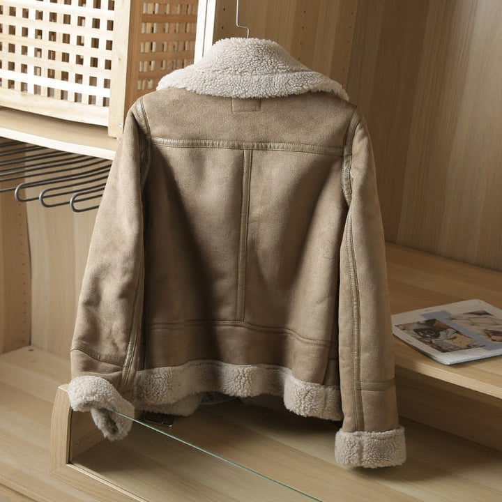 Faux Shearling Aviator Jacket