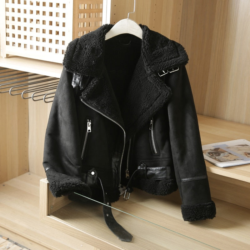 Faux Shearling Aviator Jacket