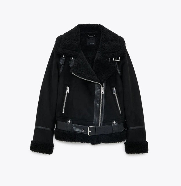 Faux Shearling Aviator Jacket